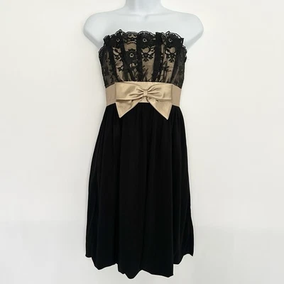 Vestido Babydoll Vintage Gunne Sax Y2K Whimsigoth Talla 1 Evento Año Nuevo Glamour Dobladillo Burbuja Foto 1 de 4