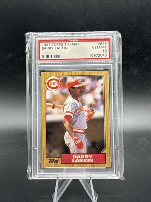 1987 年 Topps 蒂芙尼 #648 Barry Larkin RC PSA 10 GEM MT — 第 1/2 张图片
