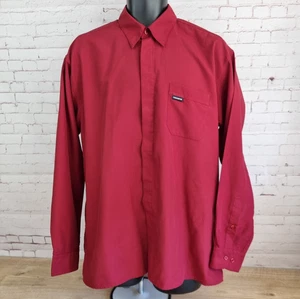 Camisa Kickers Hombre Grande L Roja Manga Larga Suave Tacto Poliéster Vintage Años 90 - Imagen 1 de 18
