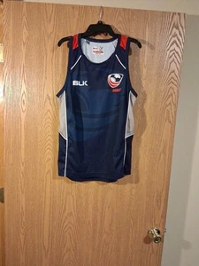 USA Rugby Black BLK Sleeveless Basketball Jersey Youth Small EUC - Imagen 1 de 4