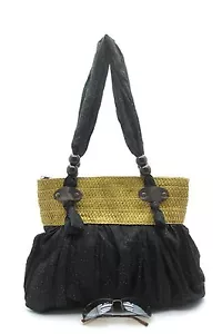 Fabric HANDBAG Purse 16x3x10.5 Choice of 4 COLORS Purple Pink Black Brown - Picture 1 of 6