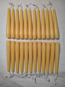 Beeswax 100% 3 Pair Yellow 6" Hanging Candle - Picture 1 of 4