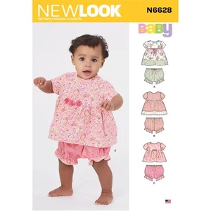 New Look Sewing Pattern 6628 Babies Toddlers NB- L Dress Top and Panties - Picture 1 of 6