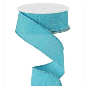 Cinta de arpillera real, azul claro, cinta con cable, rollo de 1,5" de ancho x 10 yardas - Imagen 1 de 1