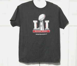 Majestic Gray Houston Texas Super Bowl 51 T-Shirt New 100% Cotton New Large - Picture 1 of 6