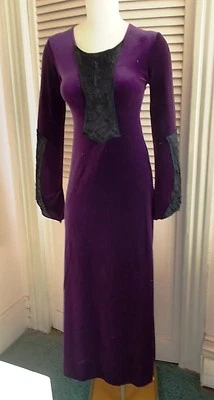 VINTAGE CYKXTEES PURPLE & BLACK MEDIEVAL GOWN - MEDIUM - Image 1 of 4