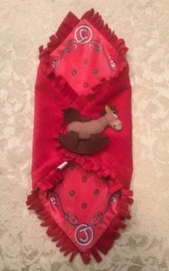 RARE Rocking Horse Disney Babies Red Baby Security Blanket Jessie Pony Toy Story - Picture 1 of 3