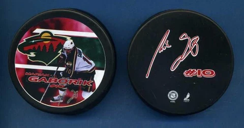 MINNESOTA WILD MARIAN GABORIK Black Hockey Puck Cover