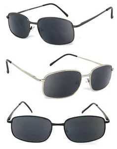 Retro Rectangle Metal Frame Tinted Sun Readers Reading Sunglasses UV400 - Picture 1 of 14