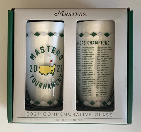 2021 Masters golf Glass set of 2 commemorative champions script augusta new Cover