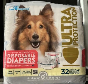 5 Pack Paw Inspired Super Absorbent Female Dog Diapers 32 Diapers Per Pack - Picture 1 of 5