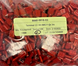Nuovo connettore a crimpare Quick Connect femmina, 18-22 AWG, completamente isolato (1000ea) - Foto 1 di 4