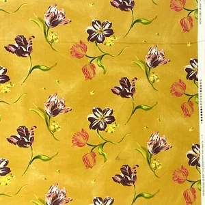 Vintage DESIGNERS GUILD 1996 Printed Cotton Fabric TULIPA Pattern 4.7M Squared - Picture 1 of 5