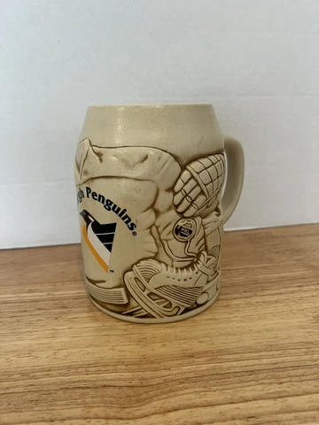 Sportsteins Collectibles NHL Pittsburgh Penguin Hoffbraus Ceramic Beer Mug Stein Cover