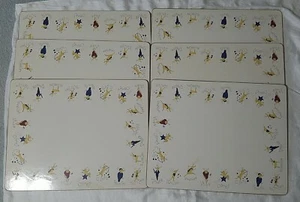 Pottery Barn Santa’s Reindeer Cork  Christmas Placemats - Set 6 - Picture 1 of 8