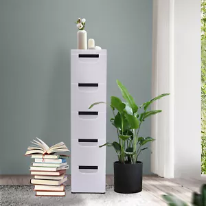 5 Drawer Lingerie Storage Dresser Chest Tall Space Saver Cart Wardrobe Furniture - Picture 1 of 12
