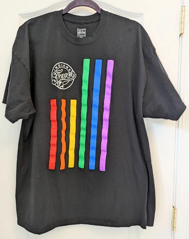 Item of the Game Indiana Fever WNBA Tee T-Shirt XXL 2XL Black w/  Logo & Rainbow Cover