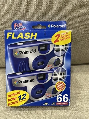 Polaroid Fun Shooter Flash 27 Exp 2 Pack 6/2008 Expired One-Time Camera 400 - Image 1 of 4