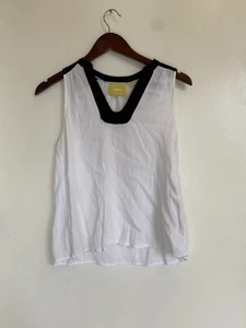 Anthropologie Maeve Size 4 Women’s Business Causal Work Shirt White And Black - Picture 1 of 7