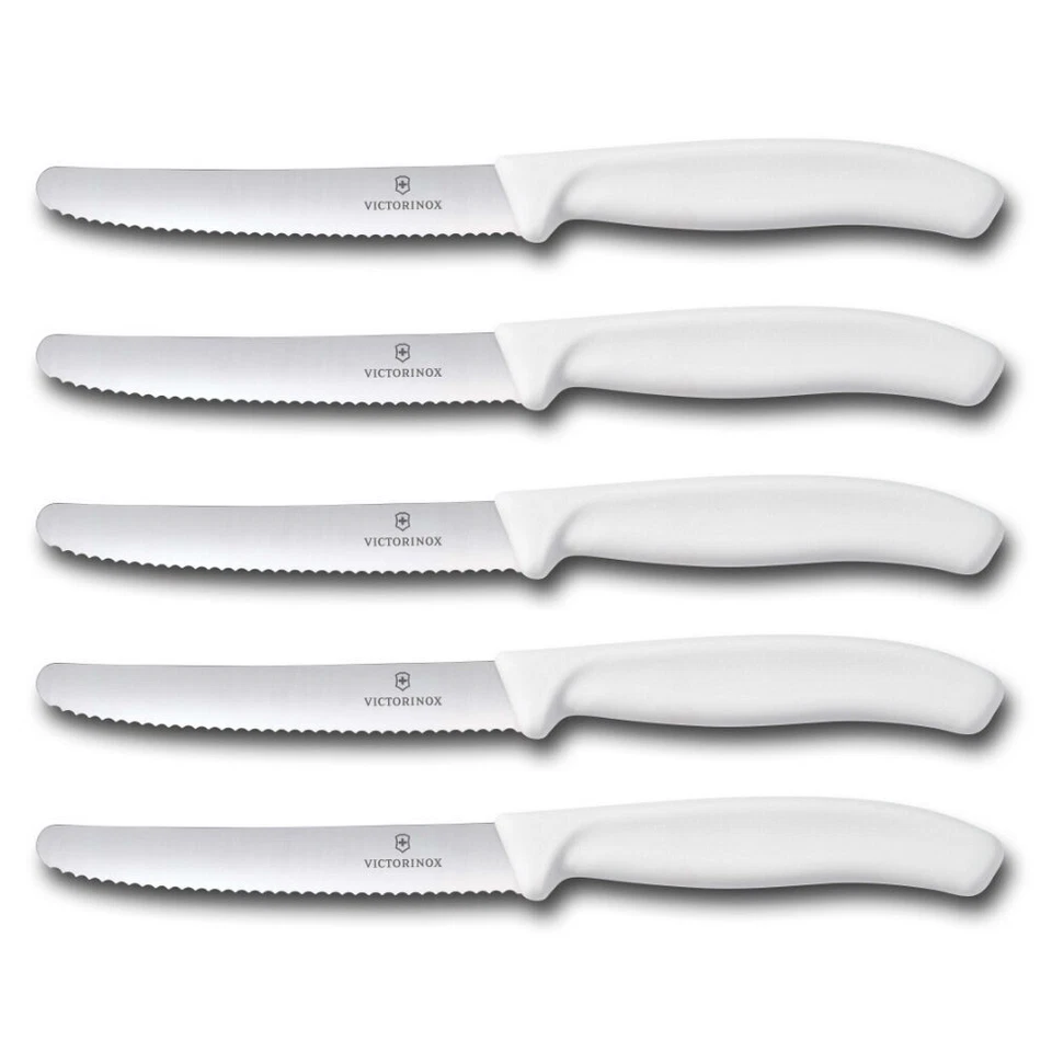 Victorinox Steak & Tomato Cuchillo Pistola Empuñadura 11cm | Juego Blanco x 5 Cuchillos Foto 1 de 1