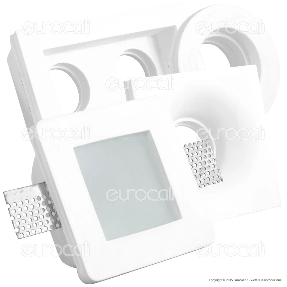 Porta Faretto FISSO in GESSO da Incasso per Lampadine LED Portafaretto GU10 COB? - Immagine 1 di 1