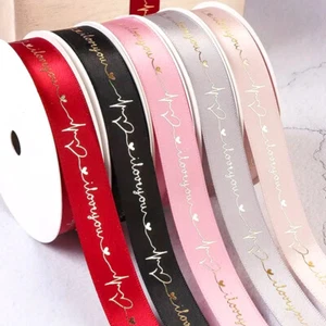 20m*3cm Printed Satin Ribbons DIY Wedding Party Decoration Gifts Cake Packaging - Picture 1 of 20