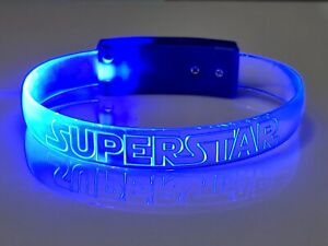 Lot of 12 Superstar LED Light Up Wristband Bracelet Glow In The Dark Party Favor