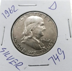 1962 D Franklin Half Dollars Liberty Bel 90% Silver l ⭐749⭐V4⭐ - Picture 1 of 2