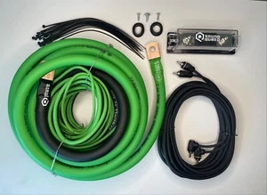 Soundqubed 1/0 Gauge Amplifier Wiring Kit - CCA Wire - Amp Kit Green/Black - Picture 1 of 1