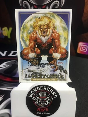 🔥2024 UD SkyBox Marvel Masterpieces '92 Platinum - LEATHER - SABRETOOTH #78🔥 - Image 1 of 2