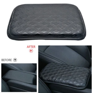 Black Car Armrests PU Leather Cover Comfortable Center Console Box Pad durable - Bild 1 von 7