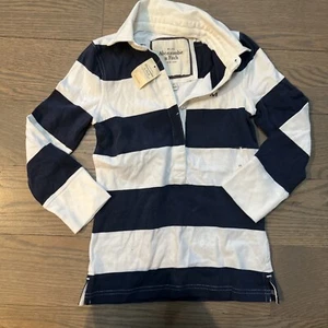 Polo donna vintage Abercrombie & Fitch a righe manica 3/4 taglia XS nuova - Foto 1 di 10