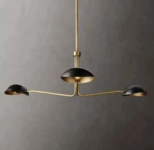 Mid Century Brass Black Orb Sputnik Italian Ceiling Stilnovo Chandelier By LD - Picture 1 of 8