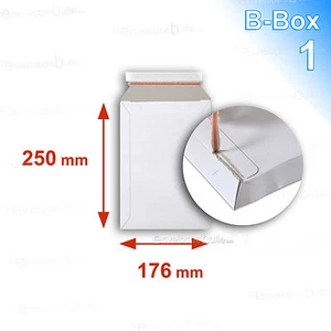 50 Enveloppes carton rigide 176x250 B-Box 1 BLANCHES - Picture 1 of 1