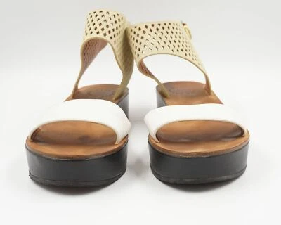 Marc Jacobs Sandali Donna Scarpe 39,5 Beige Bianco Fibbia Plateau A025 - Immagine 1 di 4