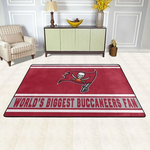 World's Biggest Tampa Bay Buccaneers Fans Carpet Anti-skid Floor Blanket 36*24in Cover