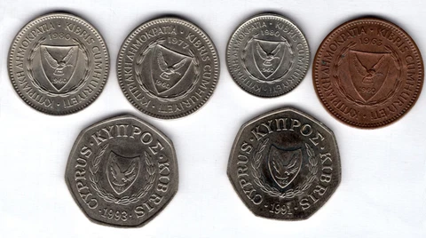 Cyprus, small group (6), of higher grade Cyprus coins.             DY13385 Cover