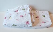 Circo Lady Bugs Full Size Fitted & Flat Sheets Kids Pink Green Good Condition 