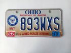 2011 Ohio US NAVY U S ARMED FORCES VETERAN License Plate 893WXS