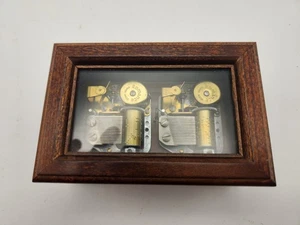 Ruege Double Barrel 18 Noten x2 Sichtbare Spieluhr. Swiss Made. Romantik! - Bild 1 von 5