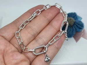 NEW BOXED Genuine Pandora Silver Me Small-link Bracelet With Charms 17.5cm π - Picture 1 of 12