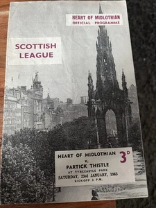 Heart of Midlothian v Partick Thistle Scottish League Programme Season 1964-1965 - Picture 1 of 1