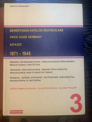  Price Guide Germany ORDERS DECORATIONS AWARDS  1871-1945, 3rd Edition Niemann - Image 1 of 4