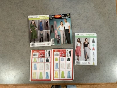 Lot Of 5 Women’s Dresses, Pajama Pants sewing patterns Size  6-16Sm Med XXXL - Image 1 of 4