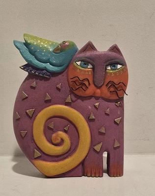 VTG 1999 Laurel Burch Signed Cat Figurine W Bird Multicolor KINDRED SPIRITS 6”  - Image 1 of 4