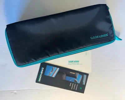 Case Logic Cassette Case CL-15 Black & Teal + Catalog Never Used Vintage - Image 1 of 4
