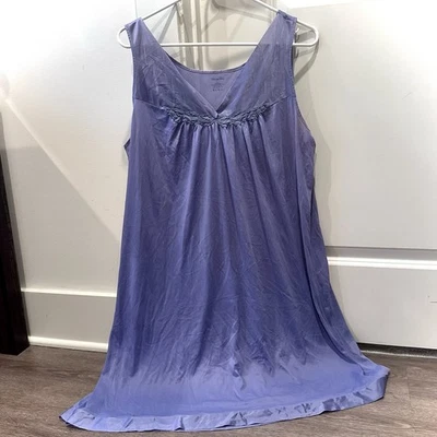Vanity Fair Lavender Nylon Nightgown Women’s Large Vintage Slip Dress Lingerie - Image 1 of 4