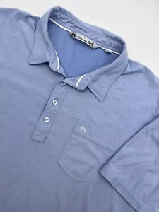 MEN’S TRAVIS MATHEW COTTON BLEND With Logo Light Blue POLO SHIRT SZ XXL - Picture 1 of 7