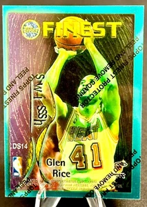 1995-96 TOPPS FINEST MINT INSERT DISH & SWISH #DS14-GLEN RICE/KHALID REEVES-LOOK - Picture 1 of 2
