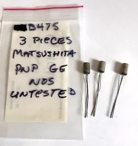 New Matsushita B475 Germanium PNP transistors for fuzz guitar pedal bag 3 - Picture 1 of 2